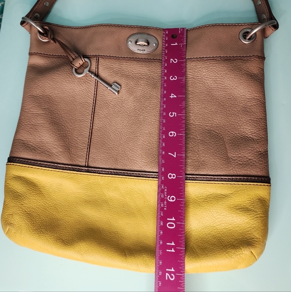 Fossil Tan and Yellow Leather Shoulder Bag - Picture 13 of 13